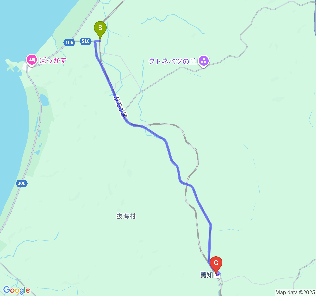 抜海⇒勇知_徒歩107分_長い午後の影