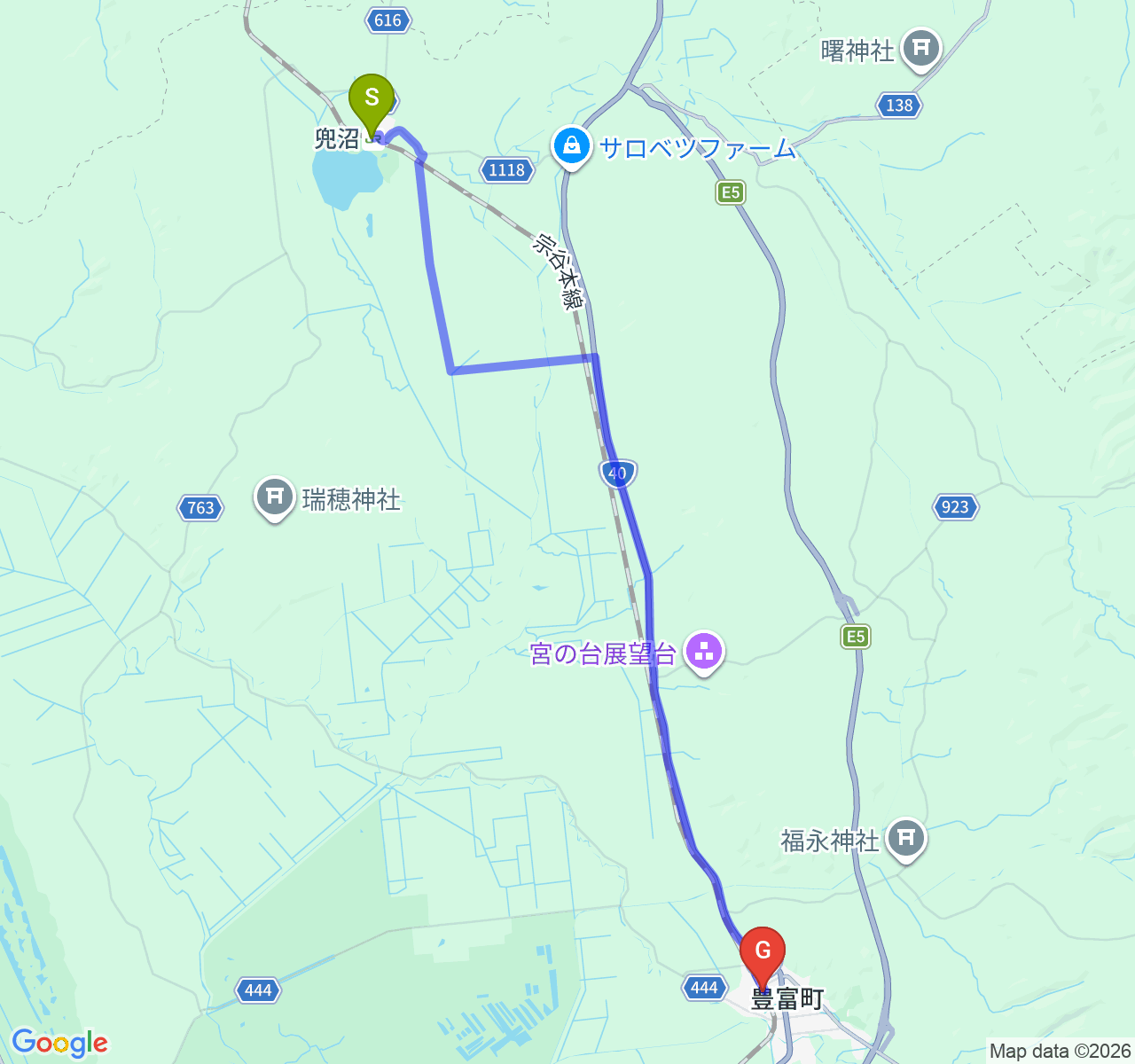 兜沼⇒豊富_徒歩226分_長い午後の影